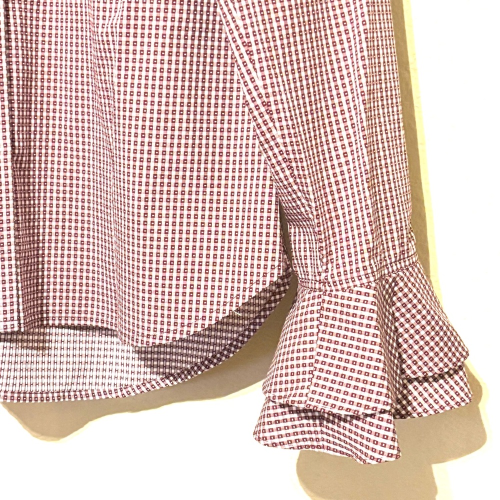 Derek Lam Denim Button Down Blouse Top Large - image 3